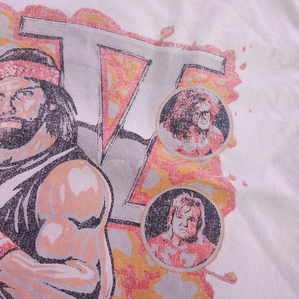 WWE Randy Macho Man Savage T-Shirt Small White WrestleMania V Retro Graphic Tee - Picture 5 of 12